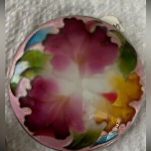 Hand painted Flowers  brooch